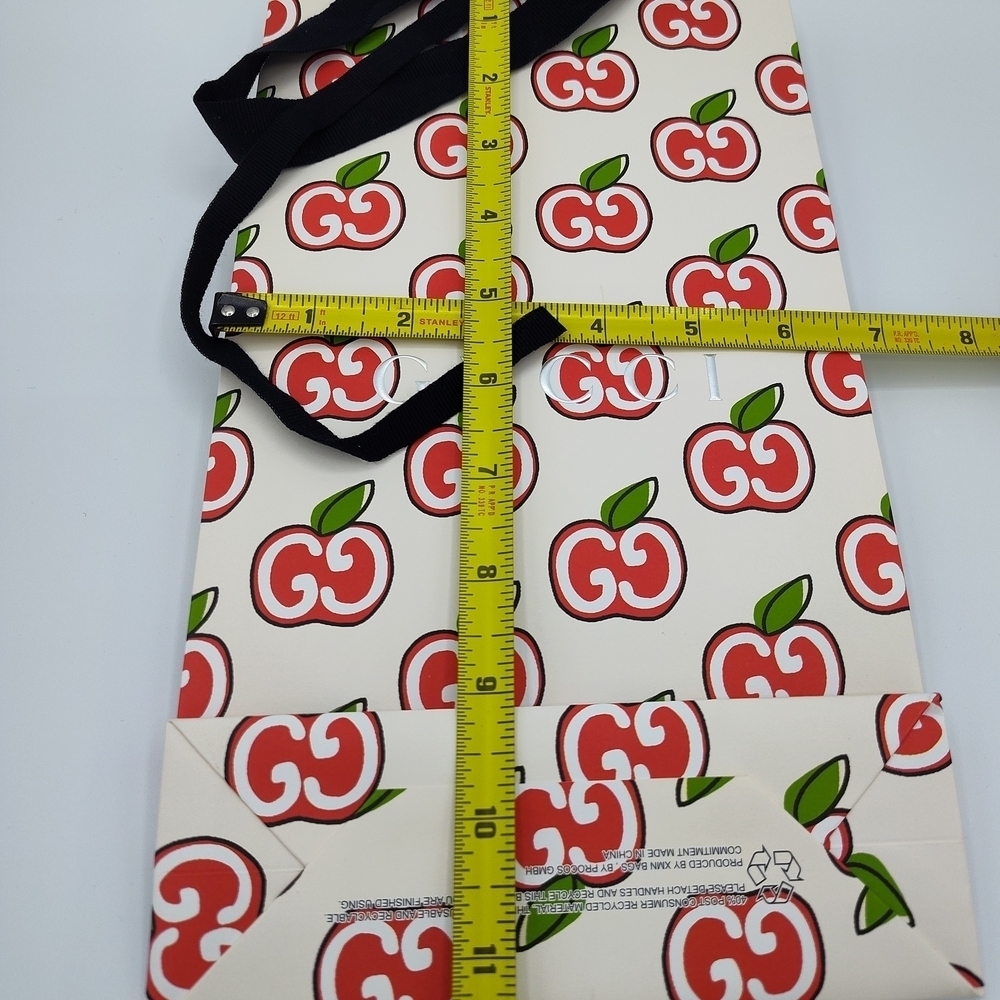 GUCCI Apple Print Gift Bag | Rare GG Apple Logo Shopping Packaging Collector - Picture 10 of 10